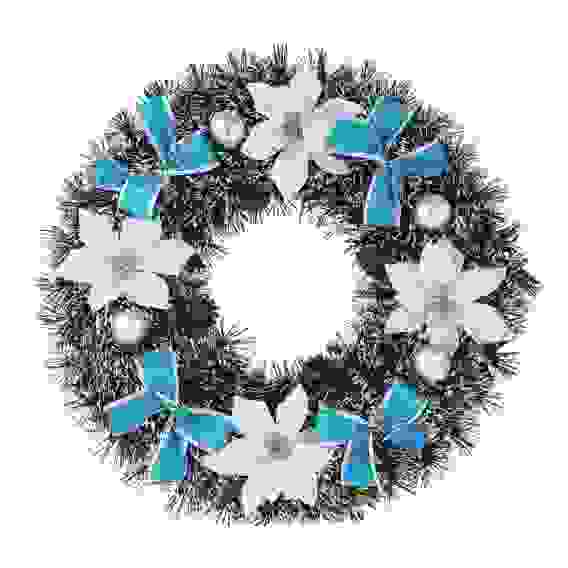 Венок декоративный, мишура и украшения, ПВХ, 38 см, арт.5 СНОУ БУМ