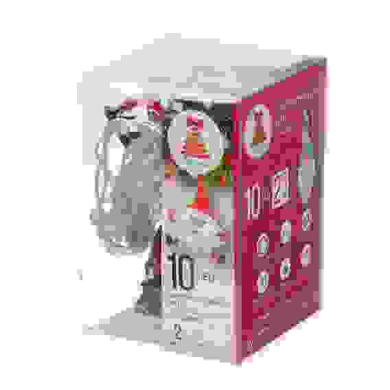 Гирлянда эл. насадка "Рождественский гномик", 2м, 10LED*шампань, пост.свеч, ПВХ прозр, 2хАА СНОУ БУМ