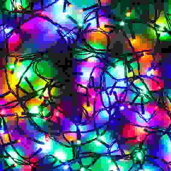 Гирлянда эл. вьюн 5м, 50LED, мультицвет, пост. свечение, ПВХ черный, питание 3хАА СНОУ БУМ