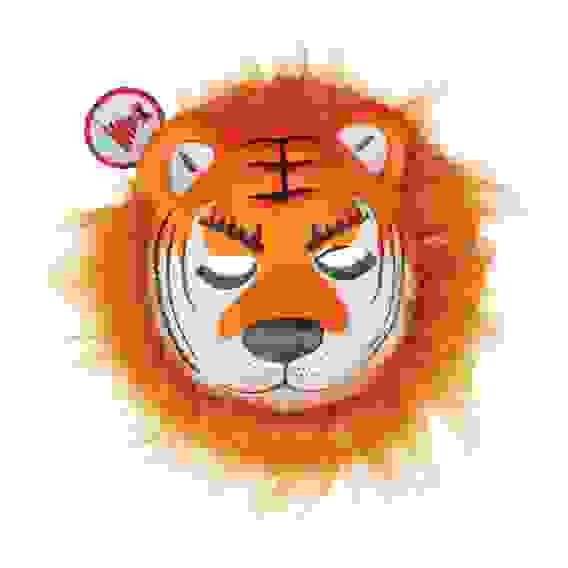 Маска карнавальная в виде тигра, ПЕВА, 18см СНОУ БУМ