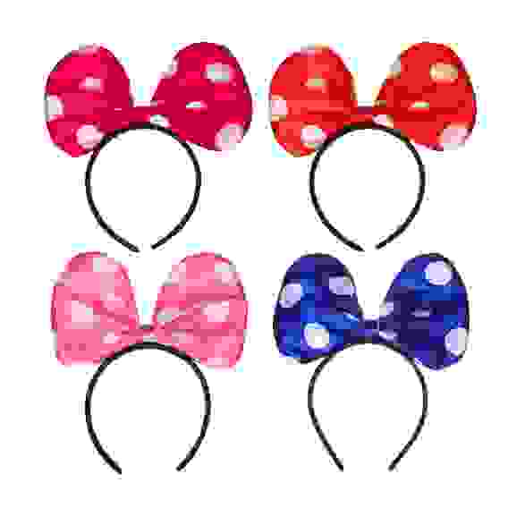 Ободок карнавальный LED, пластик, полиэстер, 3хLR44, 21х23,5 см, 4 цвета СНОУ БУМ