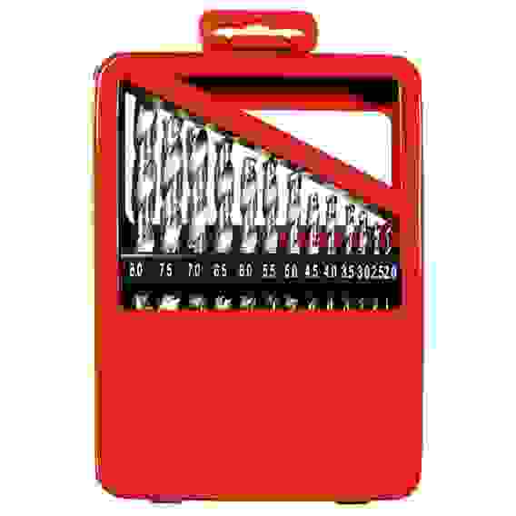 Набор сверл по металлу 1-10 мм НSS, 19шт.,мета.кор