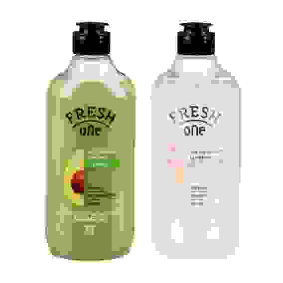 Шампунь FRESH ONE, 400мл, 2 вида, питательный с авокадо/увлажняющий с овсом