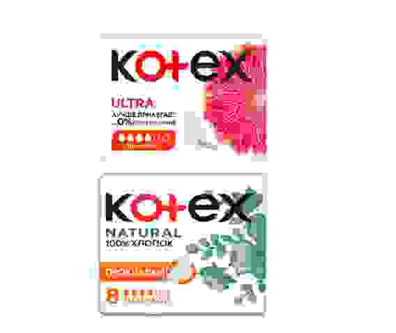 Прокладки гигиенические Котекс Ультра Драй Нормал 10шт/Natural нормал 8шт