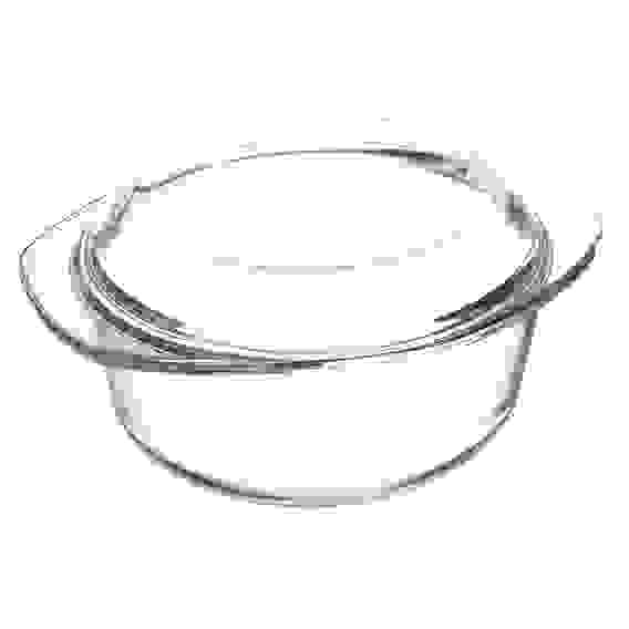 Кастрюля жаропрочная с крышкой, стекло, 27х22х13см, 2,5л SATOSHI