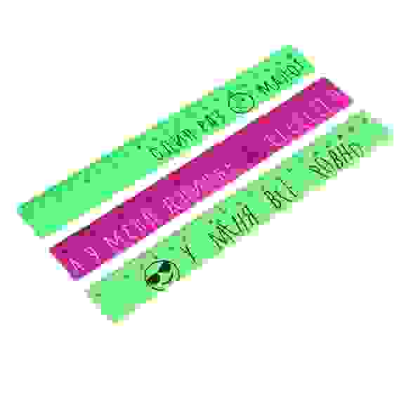 Линейка 20см, с надписями \"Приколы\", 21х2,9см, пластик, 3 дизайна