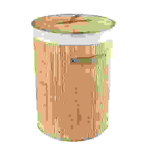 Корзина для белья складная с крышкой, круглая, бамбук, 35x35х50см, натурал.цвет VETTA