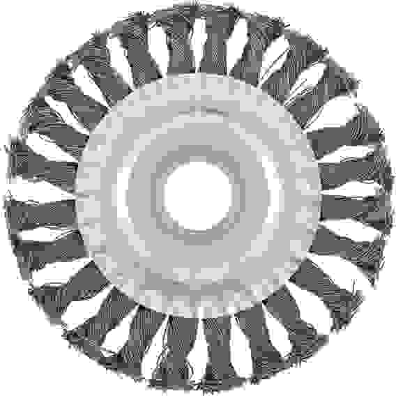 Щетка для УШМ 125 мм, пос.22мм,плос. круч. провол