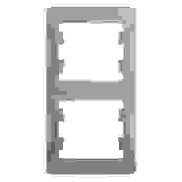 Рамка СУ 2 мест. алюм. (вертик.) GSL000306 Schneider GLOSSA