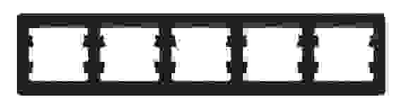 Рамка СУ 5 мест. антрацит (горизонт.) GSL000705 Schneider GLOSSA