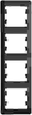 Рамка СУ 4 мест. антрацит (горизонт.) GSL000704 Schneider GLOSSA
