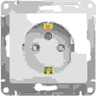 Розетка мех. СУ 1 мест. бел. (пл.осн., земля, штор.) GSL000145 Schneider GLOSSA