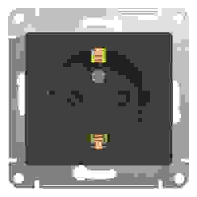 Розетка мех. СУ 1 мест. антрацит (пл.осн., земля, штор.) GSL000745 Schneider GLOSSA