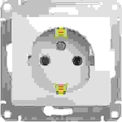 Розетка мех. СУ 1 мест. бел. (пласт. осн., земля) GSL000143 Schneider GLOSSA
