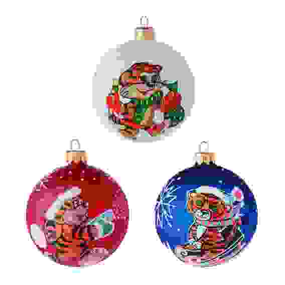 Sale! Шар ручной работы "Символ Года", 85 мм, стекло, 3 дизайна СНОУ БУМ