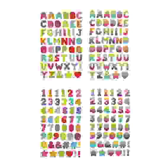 Наклейки, 11x18.5см, ПВХ, 4 дизайна, цифры и буквы FNtastic