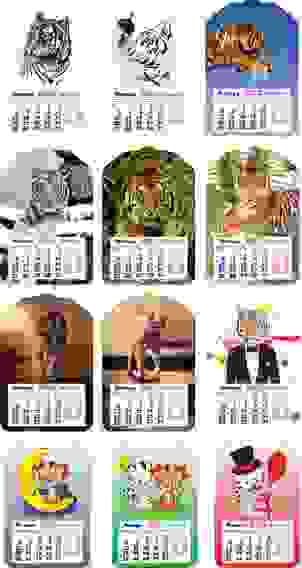 Календарь на магните с изображением Символа Года 2022, 12см, картон, 12 дизайнов СНОУ БУМ