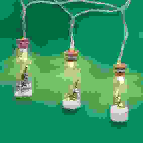 Гирлянда эл. насадка &quot;Зима за стеклом&quot; 6см , 2м, 10LED*шампань, пост.свеч, ПВХ прозр, 2хАА СНОУ БУМ