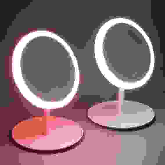 Зеркало настольное с LED-подсветкой, USB-провод, пластик, стекло, 18x26,5см, 2 цвета ЮниLook