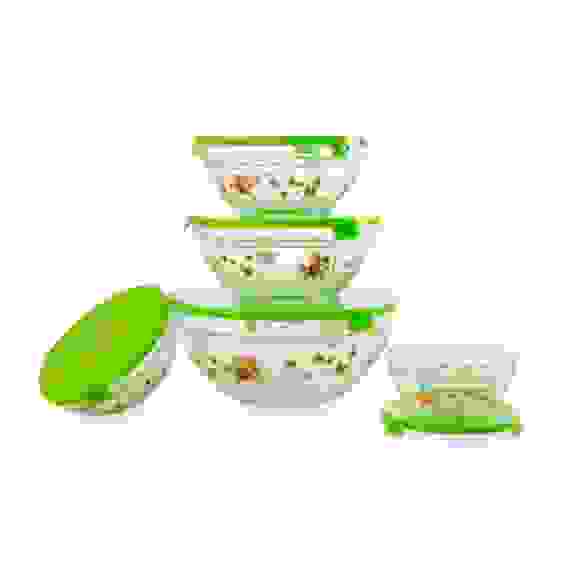 Набор стеклянных салатников с крышками GLSA-5-002