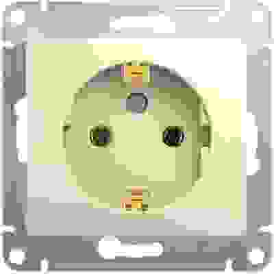 Розетка мех. СУ 1 мест. беж. (пл.осн., земля) GSL000243 Schneider GLOSSA