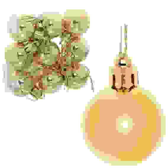 Новогодние шары 3 см (набор 9 шт) &quot;Глянец&quot;, золотой