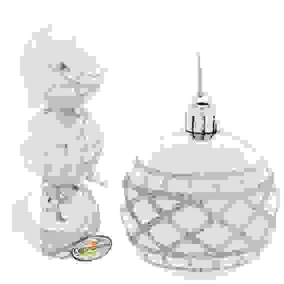 Новогодние шары 6 см (набор 3 шт) \"Зимний узор\", серебро