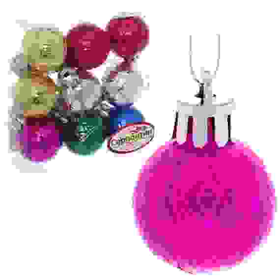 Новогодние шары 3 см (набор 9 шт) "Рельефный узор", микс