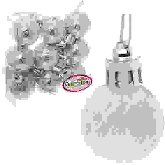 Новогодние шары 3 см (набор 9 шт) &quot;Рельефный узор&quot;, серебро