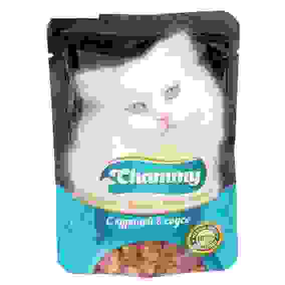 Влажный корм Chammy для кошек, курица, кусочки в соусе, пауч, 85 г 2084946