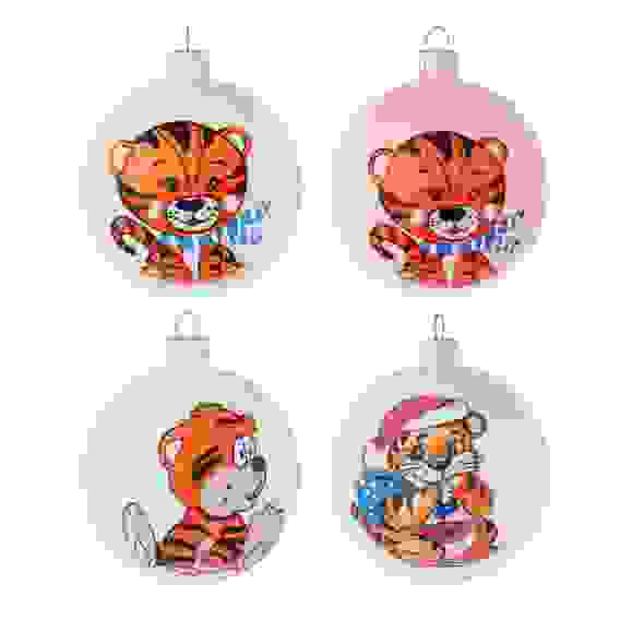 Шар &quot;Символ Года&quot;, 85 мм, стекло, тампопечать, 3 дизайна СНОУ БУМ