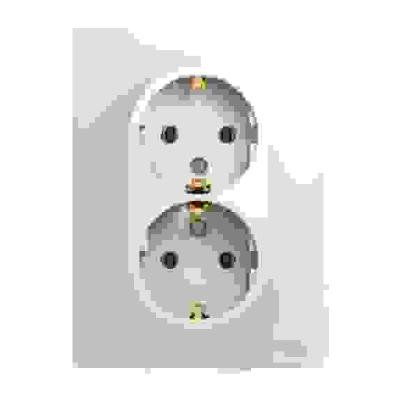 Розетка СУ 2 мест. бел. (пл.осн.земля) GSL000124 Schneider GLOSSA