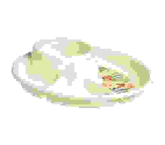 Тарелка менажница 210*46мм с подстаканником СЛОНОВАЯ КОСТЬ