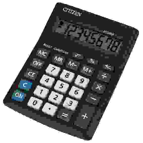 Калькулятор настольный CITIZEN BUSINESS LINE CMB801BK, МАЛЫЙ (137x102 мм), 8 разрядов, двойное питан