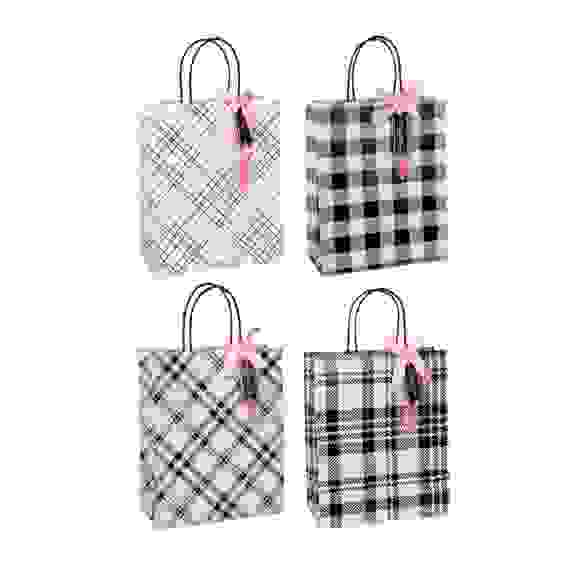 Пакет подарочный крафт, высококач.бумага, с текстил.лентой, 26x32x12см, 4 дизайна, Е-4 LADECOR