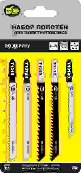 Полотна э/лобзика по дер, набор 5шт, ПРОМИС