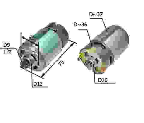 Двигатель 10,8 В для LI-ON MAKITA вал d-3mm (малый ) с ответной шестерней