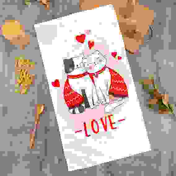 Полотенце Этель &quot;Cat's love&quot; 40х73 см, 100% хл, саржа 190 гр/м2 5482305