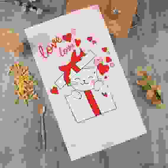 Полотенце "Этель" Cat's love 40х73 см, 100% хл, саржа 190 гр/м2 5423077