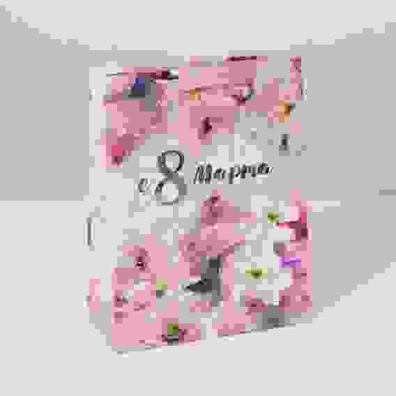 Пакет ламинированный вертикальный «С 8 марта», MS 18 × 23 × 8 см 6631874