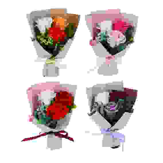 Букет из мыльных лепестков, 12x7x19 см, 4 цвета, арт K-352 LADECOR