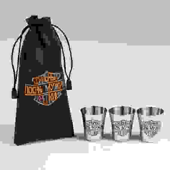 Набор стопок, серия: 23 Февраля,\&quot;Сильный,100% мужик,крепкий\&quot;, 3 шт × 30 мл,стопка 4 х 3.5 см 5215114