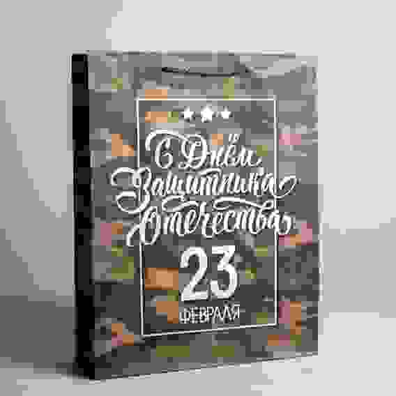 Пакет ламинированный вертикальный «С днём Защитника Отечества, 23 февраля», L 31 × 40 × 9 см