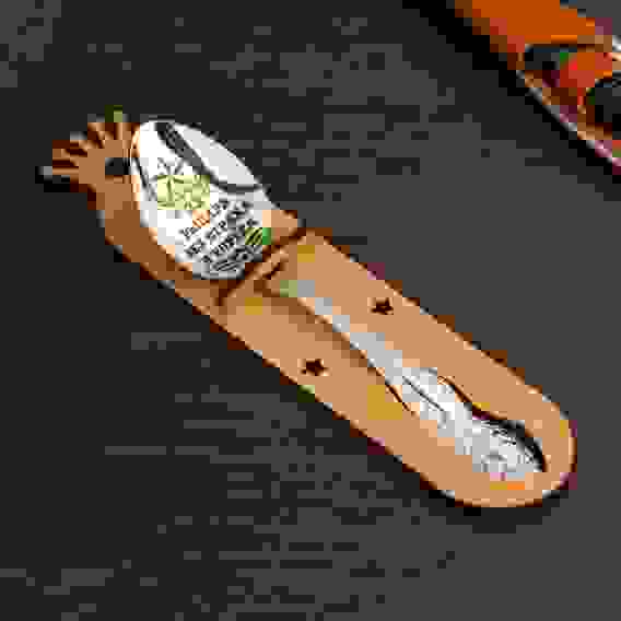 Ложка чайная с гравировкой «Рыцарь без страха и упрека», h=14см. 3263302