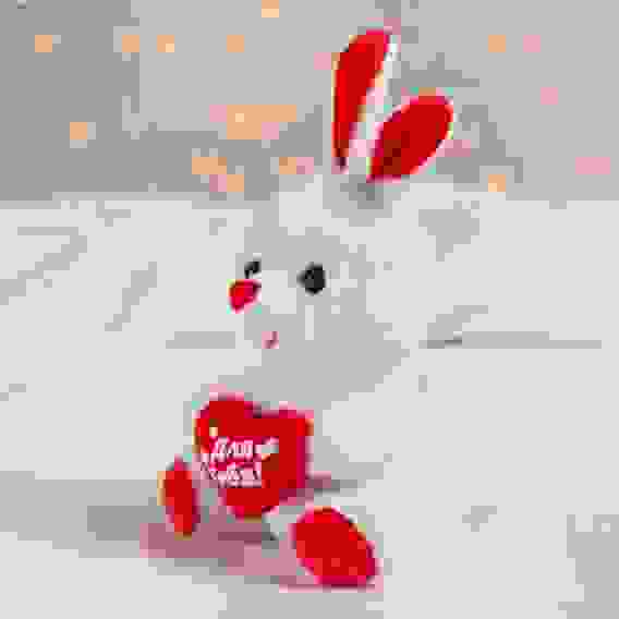 Мягкая игрушка зайчик с сердечком «Для тебя»