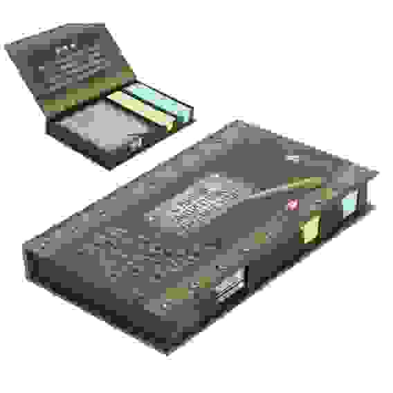 Бумажный блок в пластиковом футляре &quot;С Днём Защитника Отечества&quot;, 100 листов + 2 стикера 3374559