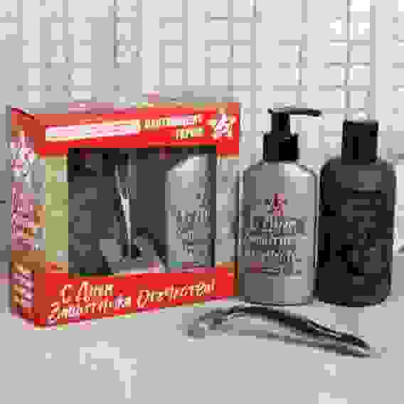 Набор &quot;С днем защитника Отечества&quot; гель для душа фляга, бритва, гель для бритья 4569830