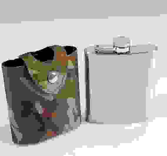 Фляжка \"Майор\" 210 мл, чехол цвета хаки 450284