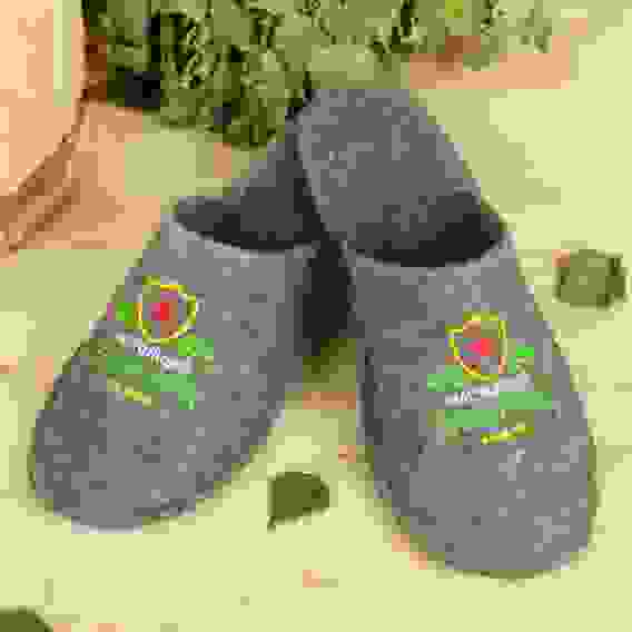 Тапочки банные войлок с вышивкой "Настоящий защитник" 1943026