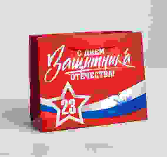 Пакет ламинированный горизонтальный «С Днем защитника Отечества», S 15 × 12 × 8 см 4515293